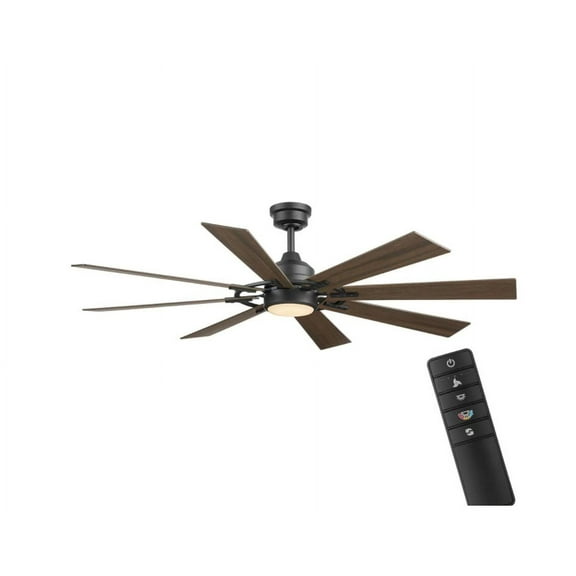 Home Decorators Collection Makenna 60 Matte Black Integrated LED Ceiling Fan with Remote Control
