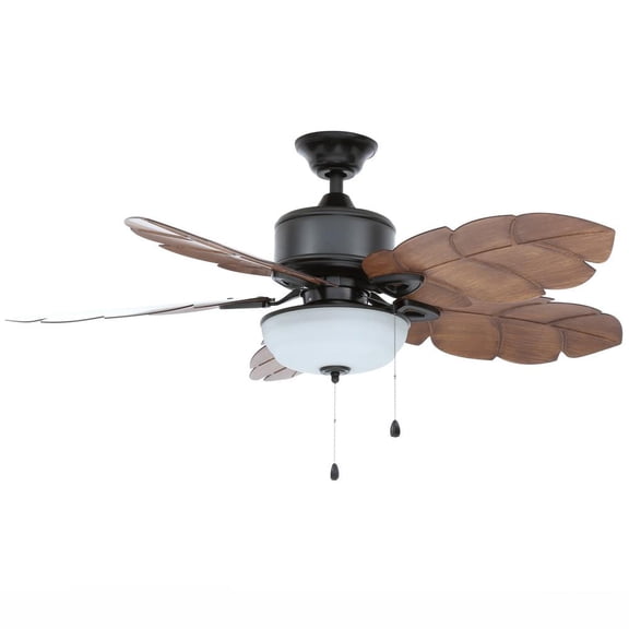 Home Decorators Collection Palm Cove 52 Natural Iron Tropical LED Ceiling Fan with Light Kit