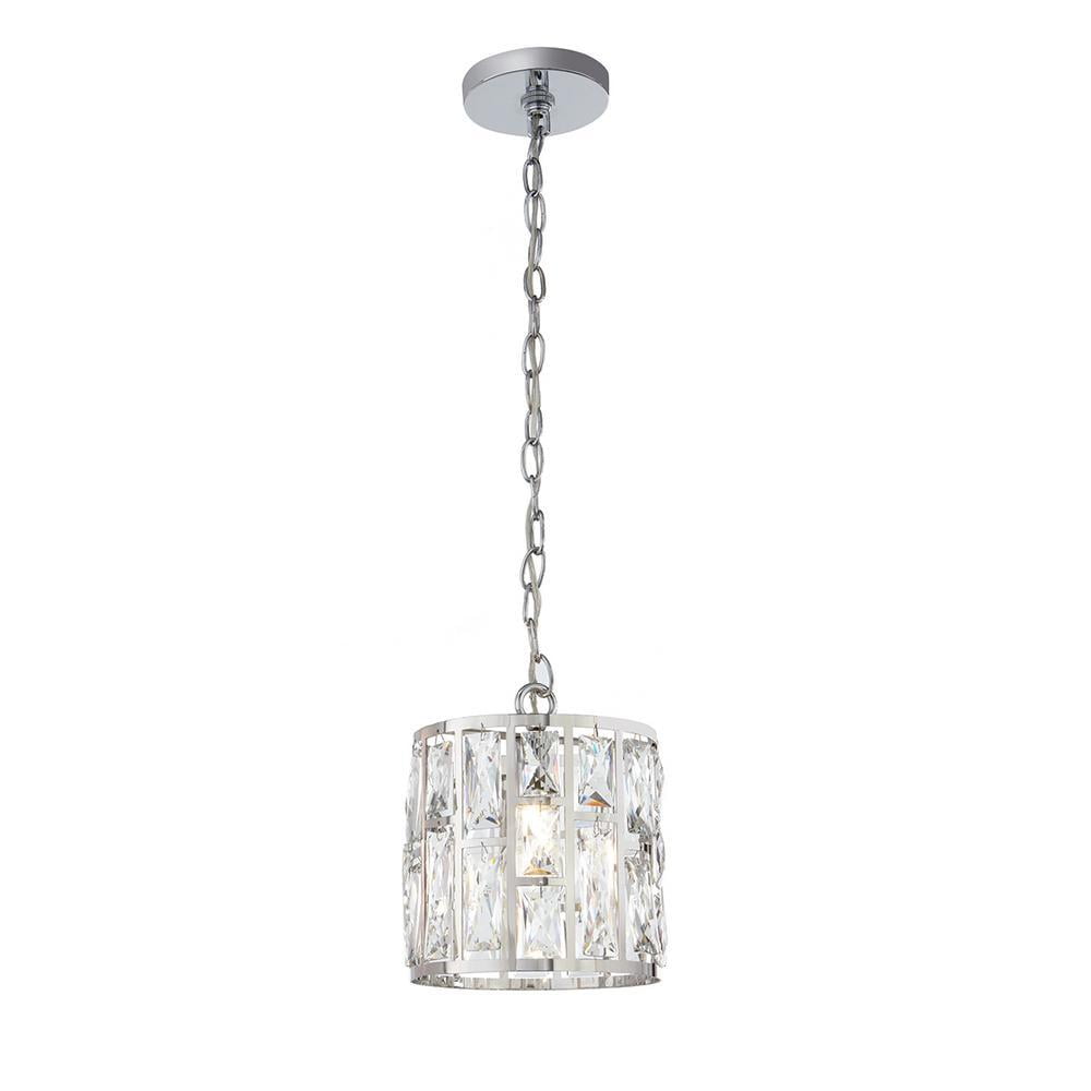 Kristella Chrome Crystal 1-Light Pendant Chandelier
