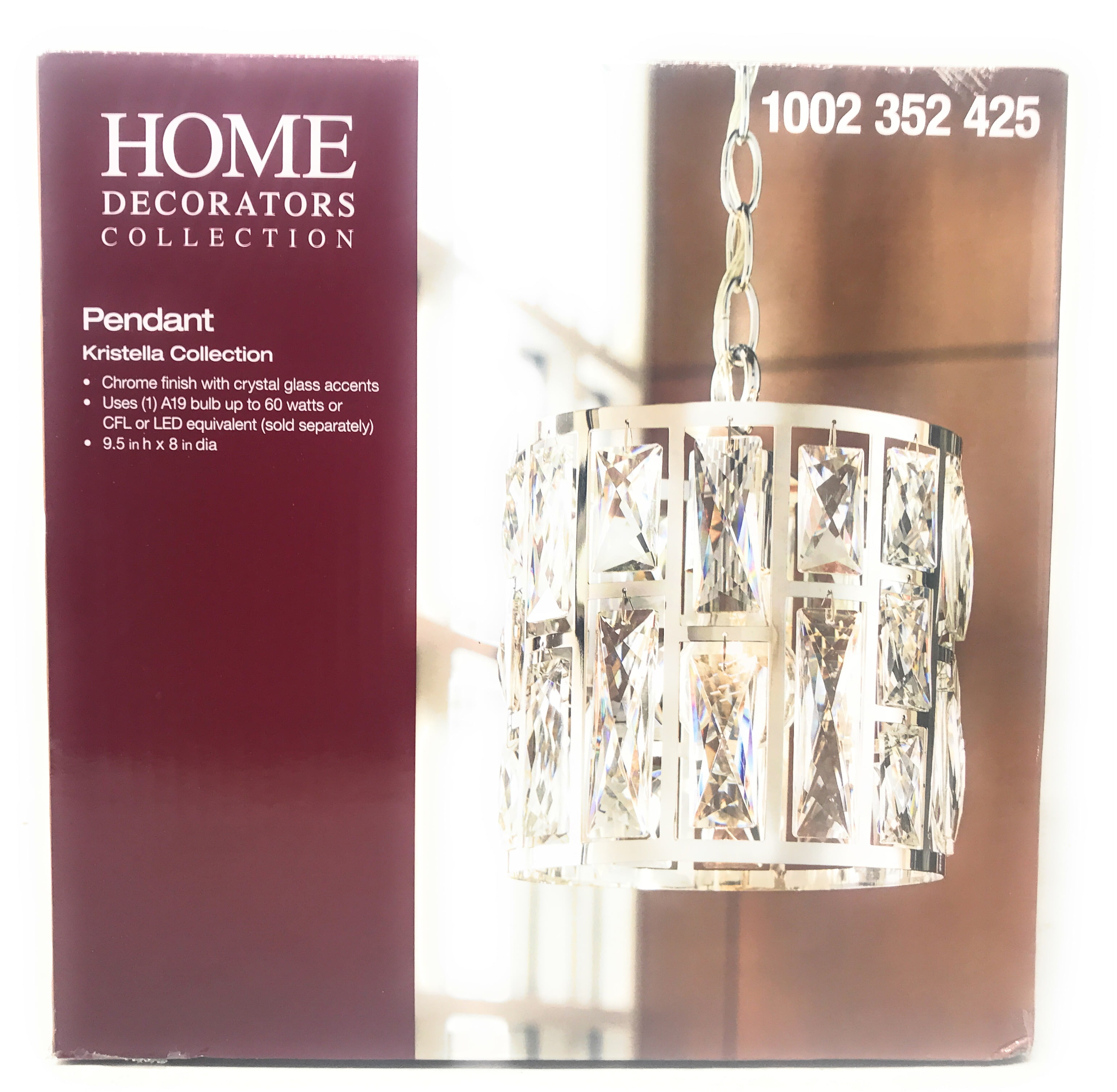 Kristella Chrome Crystal 1-Light Pendant Chandelier