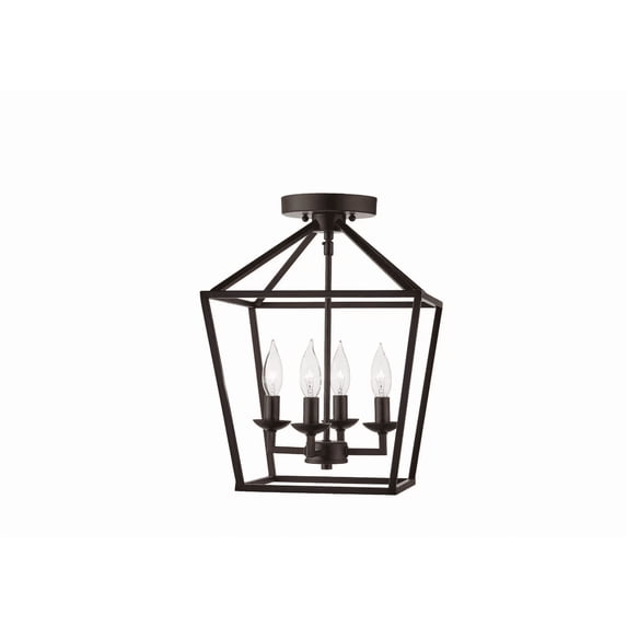 Home Decorators Collection Weyburn 16.5 in. 4-Light Bronze Semi-Flush Mount
