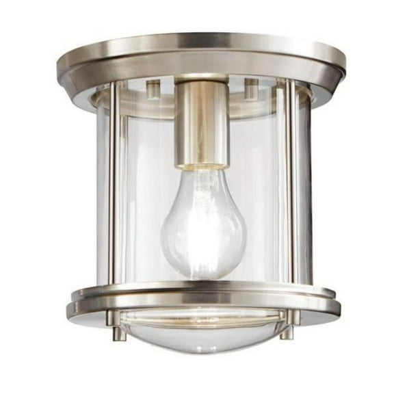 Open Box Home Decorators Melrose Park 8 in. 1-Light Brushed Nickel Flush Mount