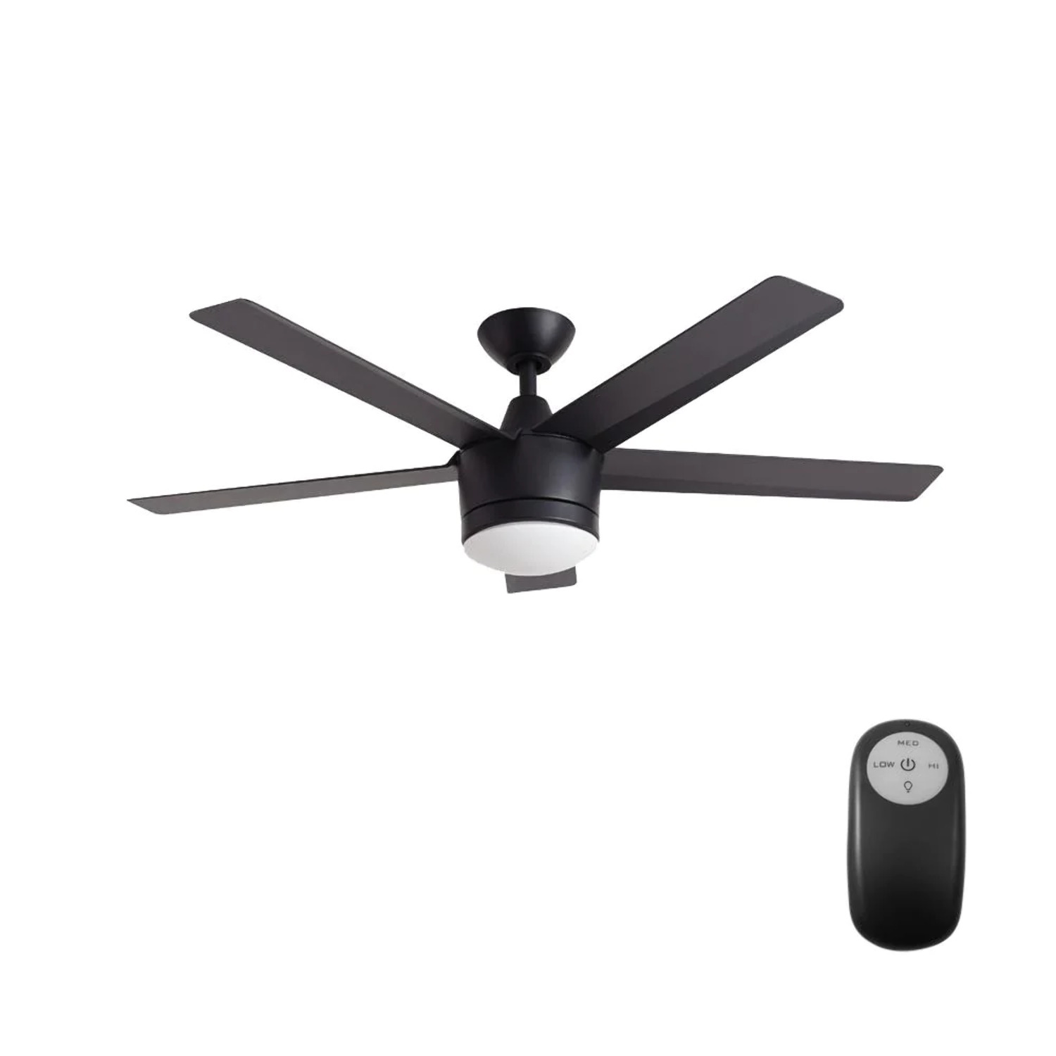 Home Decorators Merwry 52 Inches Integrated LED Indoor Matte Remote Control Ceiling Fan Matte Black - image 1 of 2