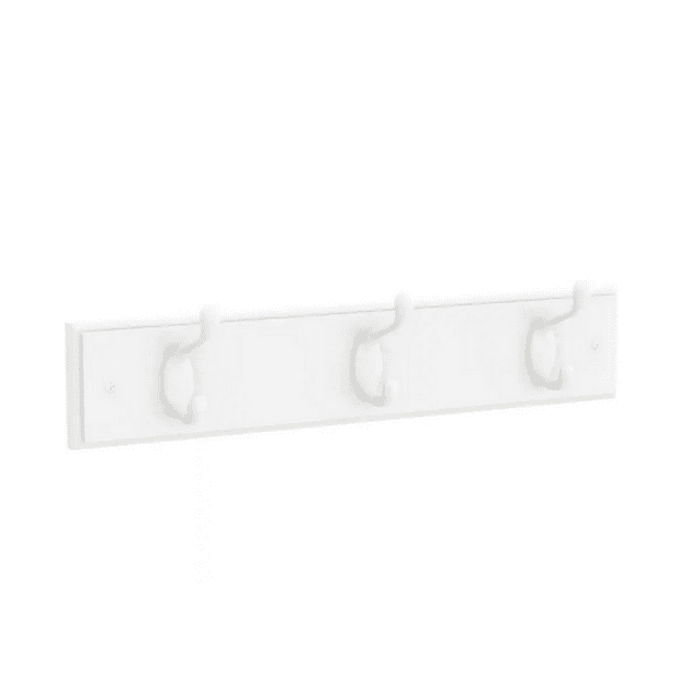 Home Decorators R44451H-PWW 18" Hook Rail Pure White w/ 3 White Hooks