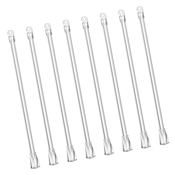 Home Decors Pull Rods Set for Vertical Blinds 30cm Clear Acrylic Curtain Tilt Wand with Hook and Handle 2/4/6/8/10