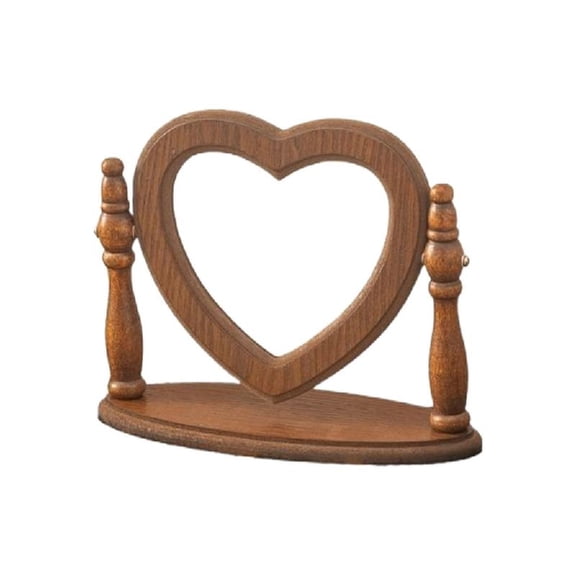 Home Decors Vintage Vanity Mirrored Wood With Compacts Space Saving Profile Antique Desktop Makeup Mirrored