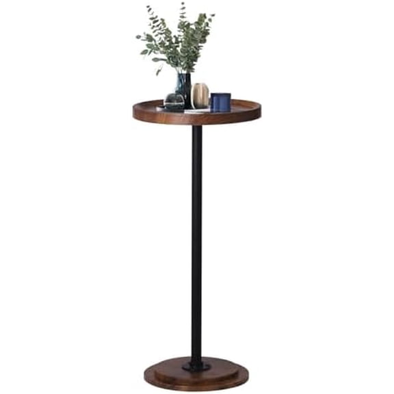 Home Dector Sofa Side Table, Small Drink Table for Small Spaces, Coffee End Table with Wood Leg for Living Room, Bedroom, Corners(Rustic Brown)$$Furniture