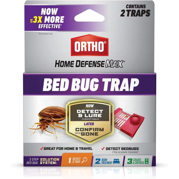 Home Defense Max Bed Bug Trap, Detect Bed Bugs in Homes and While Traveling, 2 Traps in Each Package