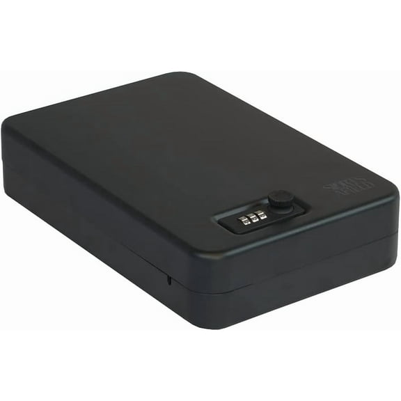 Home Defense Portable Security Vault, TSA Approved Firearm Travel Case, CA DOJ Approved Gun Safe, Combination Lock Box, Matte Black, 4 Gun/Small (SA-CV3-C)