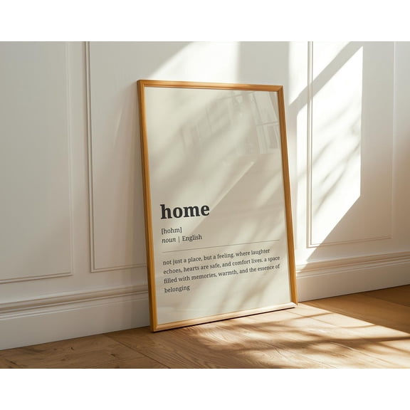 Home Definition Beige Typography Modern Home Wall Decor