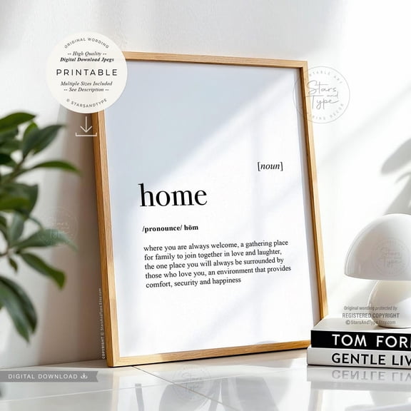 Home Definition Dictionary Quote Poster, Stretched Size 16x24