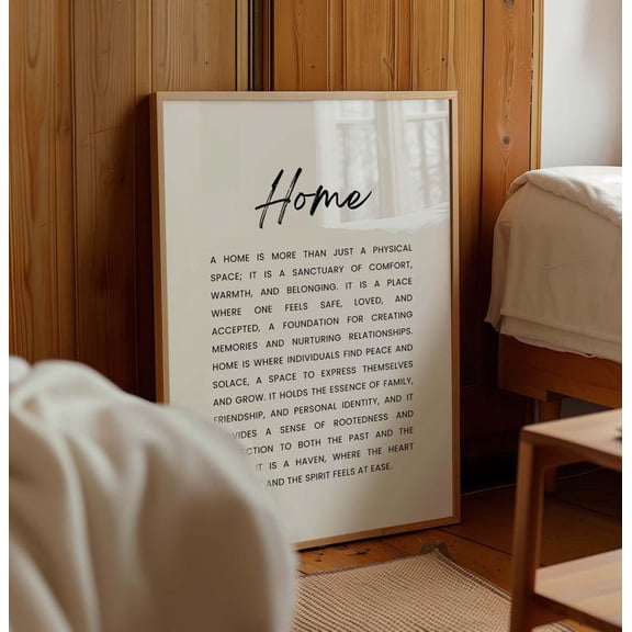 Home Definition Minimalist Wall Art Unframed Paper Print