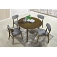 thumbnail image 1 of Home Design Kitty 5-Piece Dining Set, Gray/Brown, Round Drop-Leaf Table with Curved-Back Cushioned Chairs, Modern Style, 1 of 5