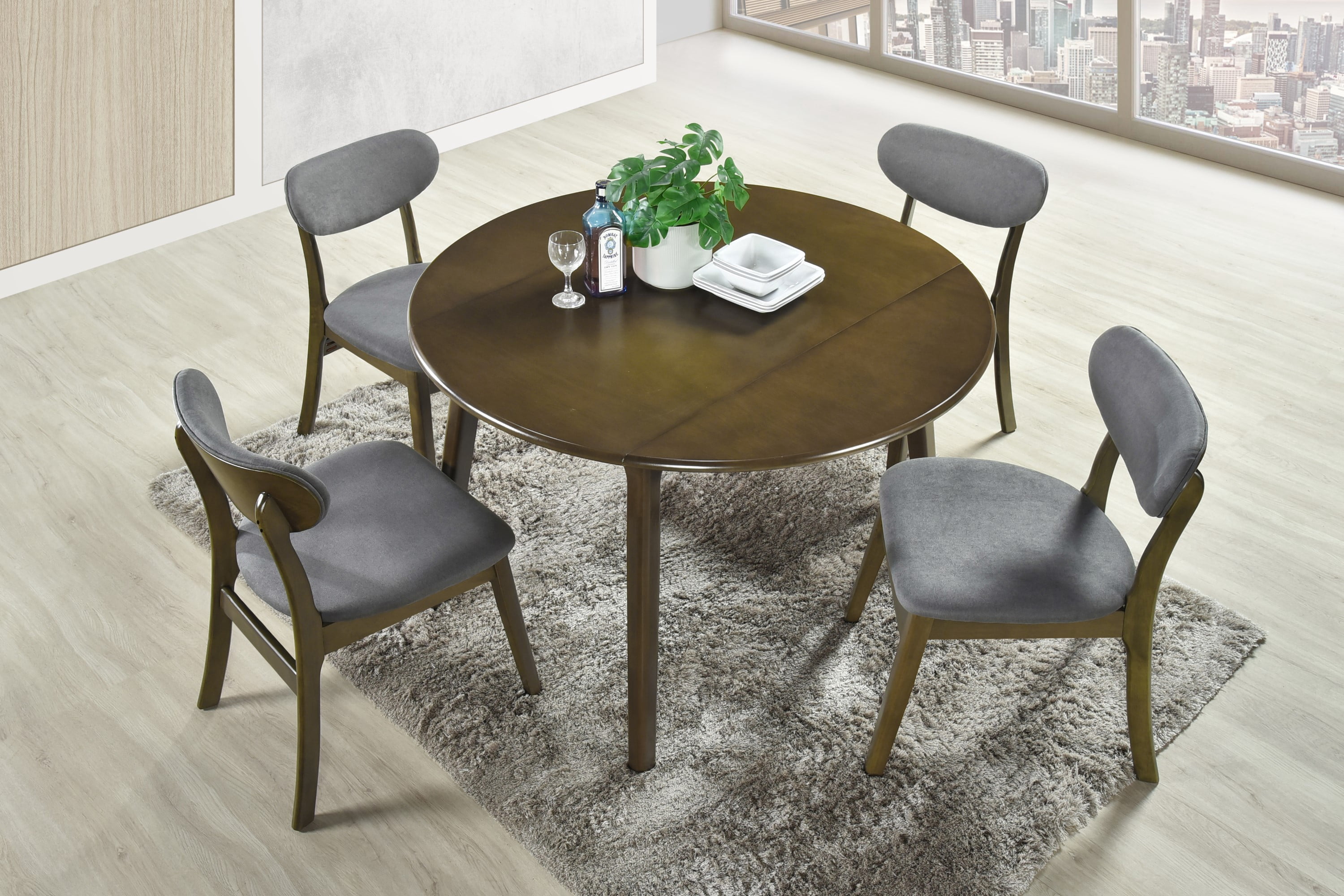 Home Design Kitty Dining Chair (Set of 4), Gray/Brown, Curved-back design, Padded seat, Comfortable seating, Sturdy frame, Modern style, Durable construction