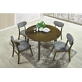 thumbnail image 1 of Home Design Kitty Drop Leaf Dining Table with Round Top and Curved Edges, Solid Wood, Space-Saving Design, Modern Style, Durable Construction, Easy Assembly, Brown, 1 of 7