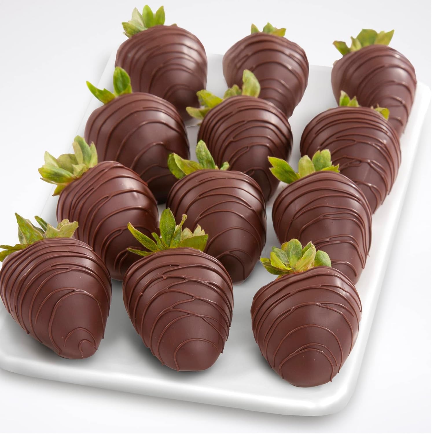 Home Delivery 12 Dreamy Dark Chocolate Covered Strawberries