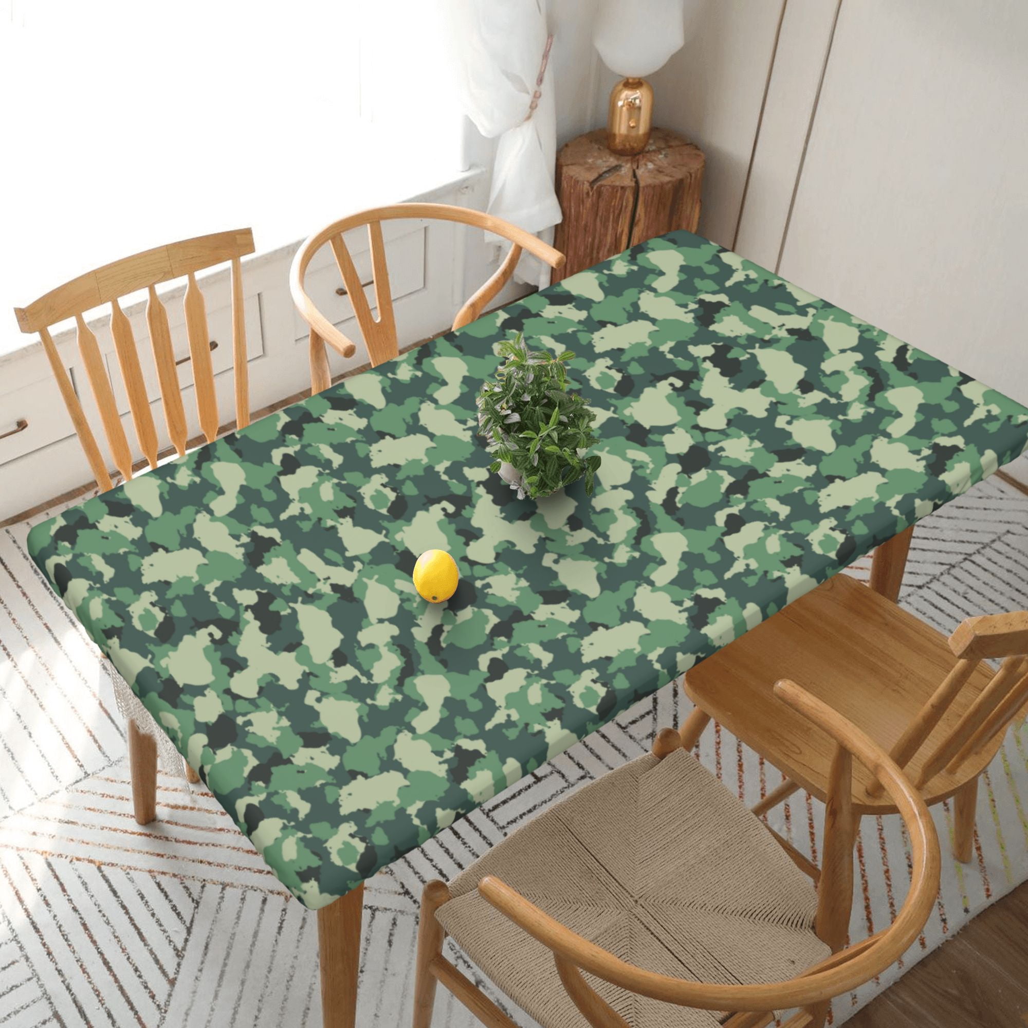 Home Deluxe Tablecloth Camouflage Pattern Waterproof Elastic Rim Edged