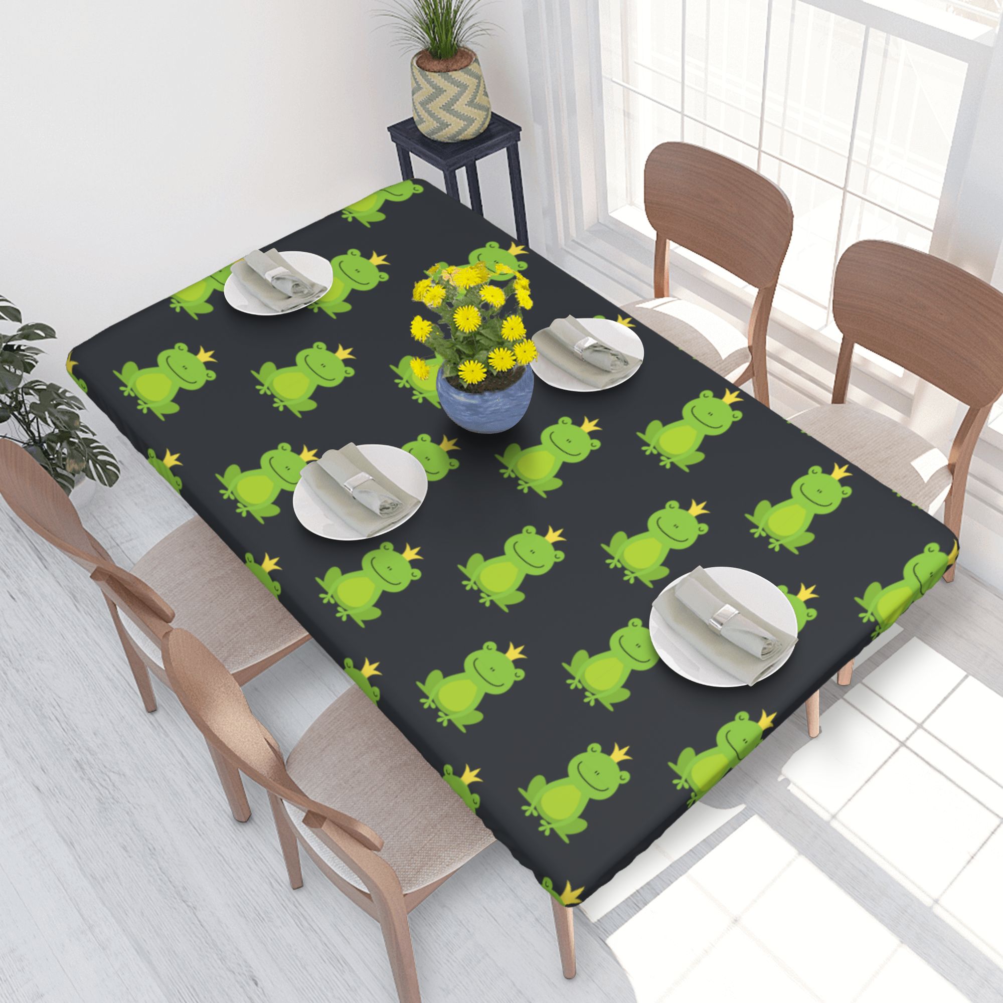 Home Deluxe Tablecloth Frog (22) Waterproof Elastic Rim Edged Table ...