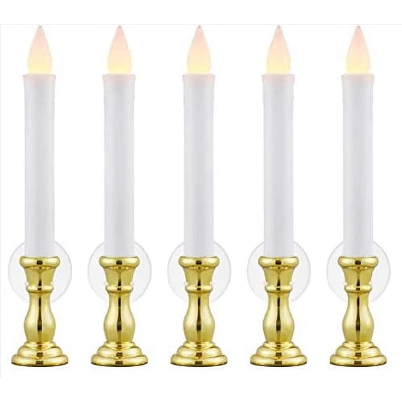Home Depot Christmas Window Candles 9.68 in. Gold Candolier with Soft ...