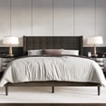 thumbnail image 1 of Home Design Danville Full Tufted Upholstered Platform Bed with Wingback Headboard and Foam Cushion, Dark Brown, Easy Assembly, 1 of 5