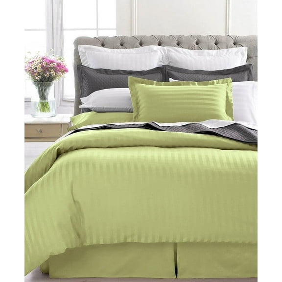 Home Design 1800 Series Luxurious Hotel Stripe Sheet Sets (California King, Sage)