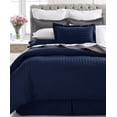 thumbnail image 1 of Home Design 1800 Series Luxurious Hotel Stripe Sheet Sets (Full, Navy), 1 of 5