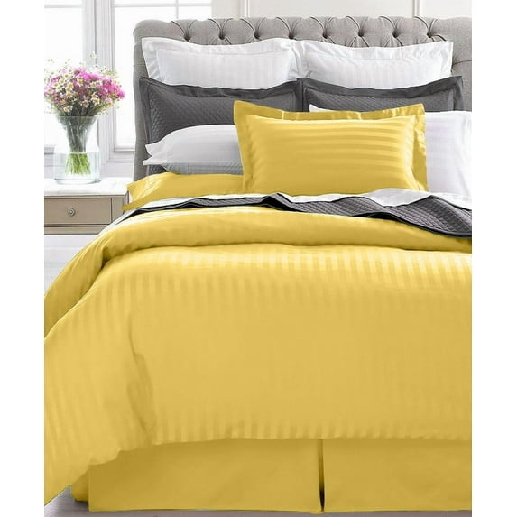 Home Design 1800 Series Luxurious Hotel Stripe Sheet Sets (Twin, Gold)
