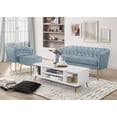 thumbnail image 1 of Home Design 2-Piece Cassy Velvet Flared Arm Living Room Furniture Set with Chair with Stool, Loveseat with Coffee Table, Blue, 1 of 13