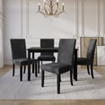 thumbnail image 1 of Home Design Skokie 5-Piece Dining Set, Black/Dark Gray, Rectangular Table with Parsons Cushioned Chairs, Modern Transitional Style, Solid Wood Frame, 1 of 7