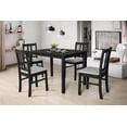 thumbnail image 1 of Home Design 5-Piece Sanford Dining Set, Black/Gray, Rectangular table, Middle-divided top, Slat-back cushioned chairs, Comfortable seating, Sturdy square legs, Modern style, Durable construction, 1 of 7