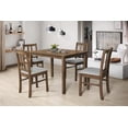 thumbnail image 1 of Home Design 5-Piece Sanford Dining Set, Brown/Gray, Rectangular table, Middle-divided top, Slat-back cushioned chairs, Comfortable seating, Sturdy square legs, Modern style, Durable construction, 1 of 9