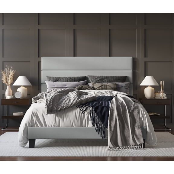 Home Design Adrian Full Upholstered Platform Bed Frame