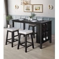 thumbnail image 1 of Home Design Africa Counter Height Table, Black, Rectangular top, Three shelves for storage, Sturdy legs, Modern style, Space-saving, Durable construction, Easy assembly, 1 of 6