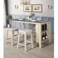 thumbnail image 1 of Home Design Africa Counter Height Table, Taupe/Antique Gray, Rectangular Wood Top, 3 Storage Shelves, Sturdy Legs, Modern Style, Space-Saving, Durable Construction, 1 of 6