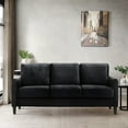 thumbnail image 1 of Home Design Airell Velvet Arm Sofa with Plush Armrests and Sleek Black Legs, Modern Upholstered Design for Living Room, Black, 1 of 6