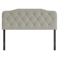 thumbnail image 1 of Home Design Angela Full Button-Tufted Upholstered Headboard with Adjustable Height and Foam Padding, Warm Grey, Easy assembly, 1 of 7
