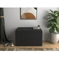thumbnail interactive-video image 1 of Home Design Arya Upholstered 30" Flip Top Storage Bench with Button Tufted Velvet Seat, Foam Padding, and Hidden Storage, Multi-Purpose Entryway or Bedroom Seating, Black, 1 of 6