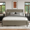 thumbnail image 1 of Home Design Ashwin Queen Panel Bed Frame with Center Support Leg and Natural Woodgrain, Gray, Easy Assembly, 1 of 8