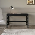 thumbnail image 1 of Home Design Beatrice Writing Desk with Spacious Tabletop and Built-In Drawers, Timeless Clean-Lined Design for Bedroom, Home Office, or Study Nook, Black, 1 of 7