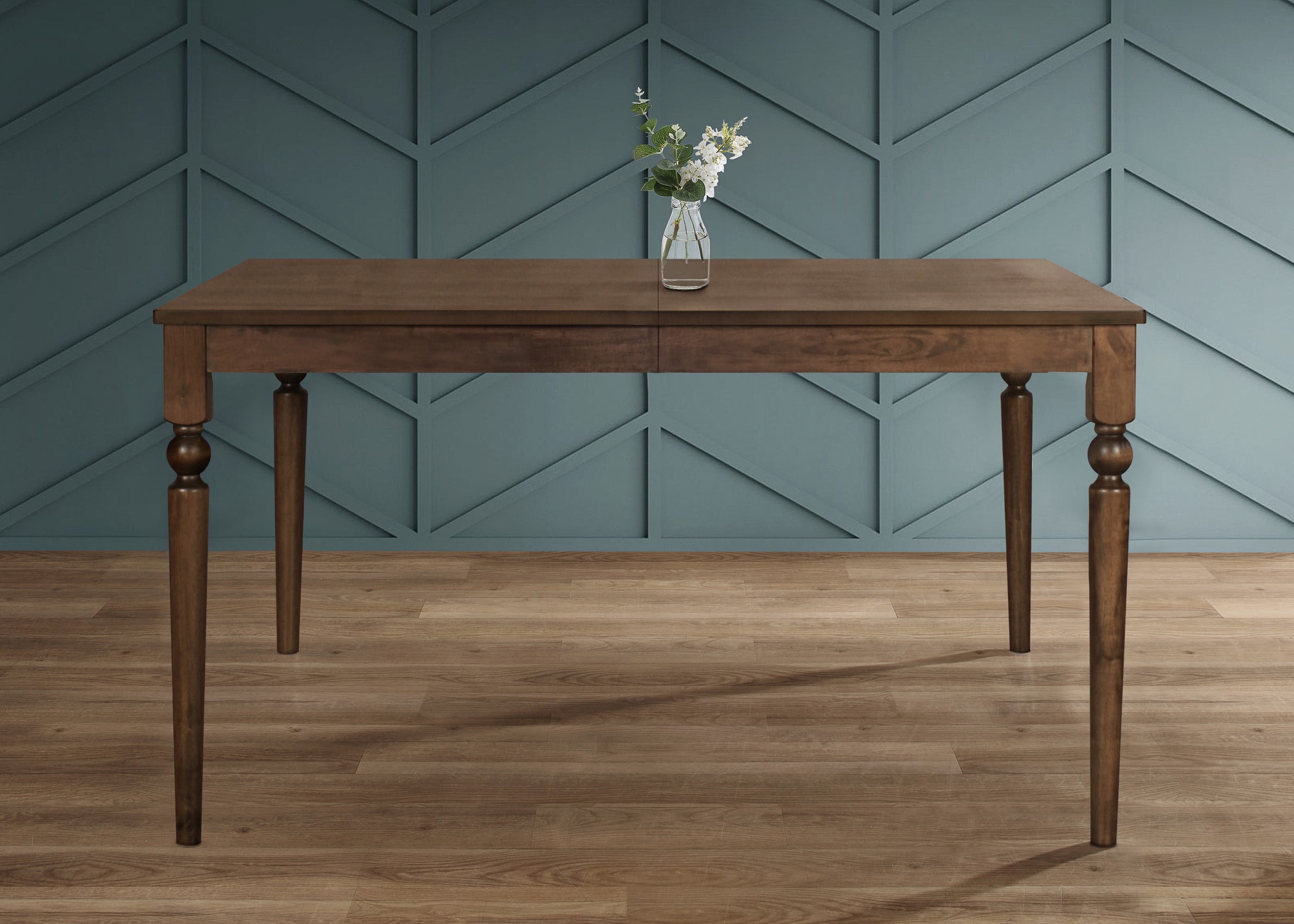 Home Design Beckley Brown Rectangular Dining Table, Wood, Spacious Tabletop, Elegant Modern Style, Durable Construction, Easy to Clean, Adult