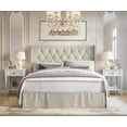 thumbnail image 1 of Home Design Billy 3-Piece Bedroom Set with King Upholstered Panel Bed and 2 Nightstands, Warm Gray/Light Gray, 1 of 9