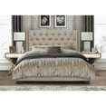 thumbnail image 1 of Home Design Brady Full Tufted Wingback Upholstered Panel Bed Frame, Gold Faux Leather, 1 of 7