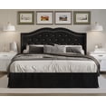 thumbnail image 1 of Home Design Bruce Queen Tufted Upholstered Platform Bed Frame with Wingback Headboard and Nailhead Trim, Black, Easy Assembly, 1 of 5