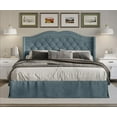 thumbnail image 1 of Home Design Bruce Twin Tufted Upholstered Platform Bed Frame with Wingback Headboard and Nailhead Trim, Blue, Easy Assembly, 1 of 5