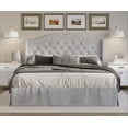 thumbnail image 1 of Home Design Bruce Queen Tufted Upholstered Platform Bed Frame with Wingback Headboard and Nailhead Trim, Silver Gray, Easy Assembly, 1 of 5