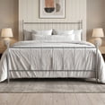 thumbnail image 1 of Home Design Calhoun Classic Queen Metal Bed, Sturdy Platform Frame with Decorative Headboard & Footboard, Sliver Gray, 1 of 12