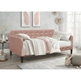 thumbnail image 1 of Home Design Chloe Twin Daybed with Velvet Upholstery, Button-Tufted Back, Stylish Versatile Seating and Sleeping Solution for Bedroom or Living Room, Pink, 1 of 5