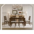 thumbnail image 1 of Home Design Cindy 7-Piece Dining Set with Rectangular Table and 6 Ladder-Back Upholstered Chairs, Warm Gray/Brown, 1 of 9