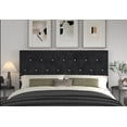 thumbnail image 1 of Home Design Concetta Queen Tufted Upholstered Adjustable Headboard, Black, Velvet with Diamond Button Tufting, Modern Bedroom Furniture, 1 of 5