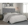 thumbnail image 1 of Home Design Concetta Full Tufted Upholstered Adjustable Headboard, Silver Gray, Velvet with Diamond Button Tufting, Modern Bedroom Furniture, 1 of 5